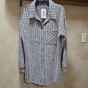 HEIMISH USA Textured Button-Up Shirt Jacket